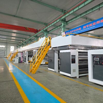 Proportioning Valve 2 Pieces Corrugated Cardboard Production Line With 16 Steam Chest Number And Floating Type Pressure Plate