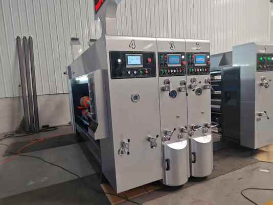 ماشین خودکار تزریق سرب لبه ای Flexo Printing Slotting Machine با سرعت 100-130m/min و دقت چاپ برای کارتون های لوله دار